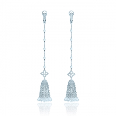 Earrings Tassel ft Hydrangea KoJewelry 61700